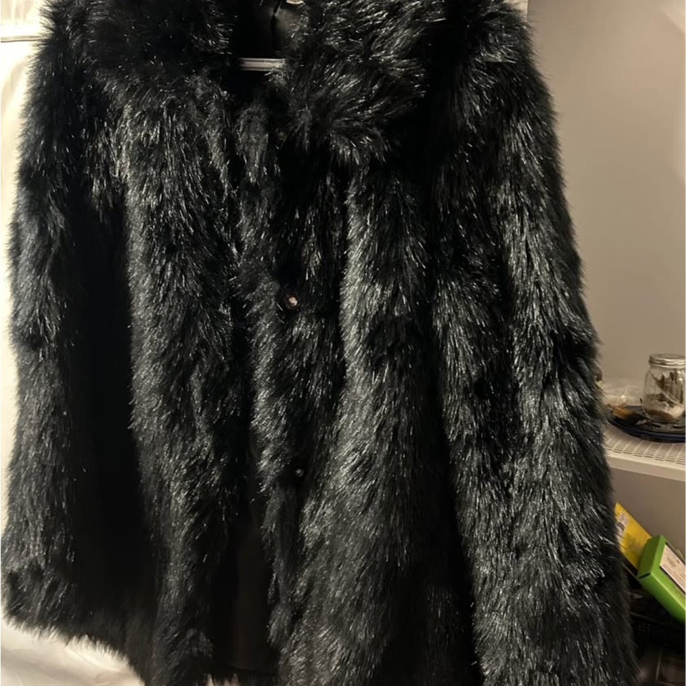 H&M Black Faux Fur Coat